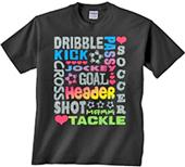 Image Sport Soccer Glitter Words T-Shirt