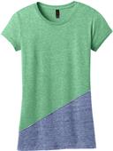 District Juniors Tri-Blend Pieced Crewneck Tee