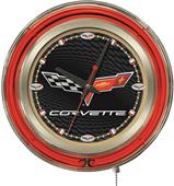 Holland GM Corvette C6 Black Face Neon Logo Clock Holland GM Corvette C6 Black Face Neon Logo Clock