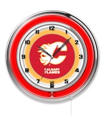 Holland NHL Calgary Flames 19" Neon Logo Clock Holland NHL Calgary Flames 19" Neon Logo Clock