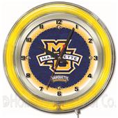 Holland Marquette University Neon 19" Clock