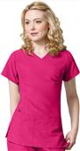 WonderWink Easy Fit Shirred Fashion Wrap Scrub Top WonderWink Easy Fit Shirred Fashion Wrap Scrub Top