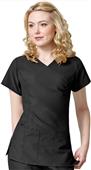 WonderWink Easy Fit Shirred Fashion Wrap Scrub Top