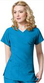 WonderWink Easy Fit Shirred Fashion Wrap Scrub Top WonderWink Easy Fit Shirred Fashion Wrap Scrub Top