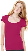 Bella+Canvas Womens Sheer Mini Rib Scoop Neck Tee Bella+Canvas Womens Sheer Mini Rib Scoop Neck Tee