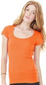 Bella+Canvas Womens Sheer Mini Rib Scoop Neck Tee Bella+Canvas Womens Sheer Mini Rib Scoop Neck Tee