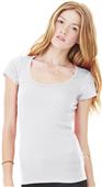 Bella+Canvas Womens Sheer Mini Rib Scoop Neck Tee Bella+Canvas Womens Sheer Mini Rib Scoop Neck Tee