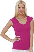 Bella+Canvas Sheer Mini Rib Deep V-Neck Tee Bella+Canvas Sheer Mini Rib Deep V-Neck Tee