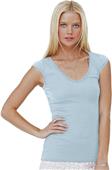 Bella+Canvas Sheer Mini Rib Deep V-Neck Tee Bella+Canvas Sheer Mini Rib Deep V-Neck Tee