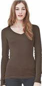 Bella+Canvas Sheer Mini Rib Long Sleeve V-Neck Tee Bella+Canvas Sheer Mini Rib Long Sleeve V-Neck Tee