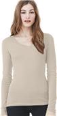 Bella+Canvas Sheer Mini Rib Long Sleeve V-Neck Tee Bella+Canvas Sheer Mini Rib Long Sleeve V-Neck Tee