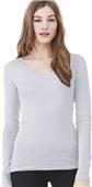 Bella+Canvas Sheer Mini Rib Long Sleeve V-Neck Tee Bella+Canvas Sheer Mini Rib Long Sleeve V-Neck Tee