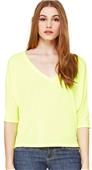 Bella+Canvas Flowy Half-Sleeve Cropped V-Neck Tee Bella+Canvas Flowy Half-Sleeve Cropped V-Neck Tee