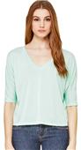 Bella+Canvas Flowy Half-Sleeve Cropped V-Neck Tee Bella+Canvas Flowy Half-Sleeve Cropped V-Neck Tee