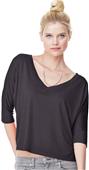 Bella+Canvas Flowy Half-Sleeve Cropped V-Neck Tee Bella+Canvas Flowy Half-Sleeve Cropped V-Neck Tee
