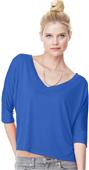 Bella+Canvas Flowy Half-Sleeve Cropped V-Neck Tee Bella+Canvas Flowy Half-Sleeve Cropped V-Neck Tee