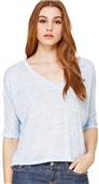 Bella+Canvas Flowy Half-Sleeve Cropped V-Neck Tee Bella+Canvas Flowy Half-Sleeve Cropped V-Neck Tee
