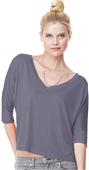 Bella+Canvas Flowy Half-Sleeve Cropped V-Neck Tee Bella+Canvas Flowy Half-Sleeve Cropped V-Neck Tee