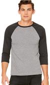Bella+Canvas Unisex 3/4 Sleeve Baseball Tee
