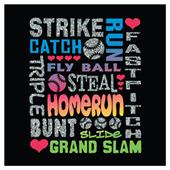 Image Sport Softball Glitter Words T-Shirt