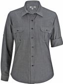 Edwards Womens Chambray Roll-Up Long Sleeve Shirt Edwards Womens Chambray Roll-Up Long Sleeve Shirt