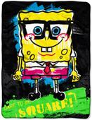 Northwest SpongeBob Neon Nerd Micro Raschel Throw