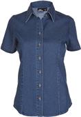 Big Bang Apparel Womens Short Sleeve Denim Shirt Big Bang Apparel Womens Short Sleeve Denim Shirt