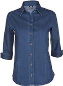Big Bang Apparel Womens 3/4 Sleeve Denim Shirt Big Bang Apparel Womens 3/4 Sleeve Denim Shirt