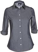 Big Bang Apparel Women 3/4 Sleeve Euro Twill Shirt Big Bang Apparel Women 3/4 Sleeve Euro Twill Shirt