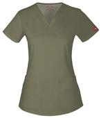 Dickies Women's Junior Fit Mock Wrap Scrub Top