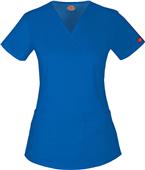 Dickies Women's Junior Fit Mock Wrap Scrub Top