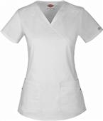 Dickies Women's Junior Fit Mock Wrap Scrub Top