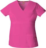 Dickies Women's Empire Waist Mock Wrap Scrub Top