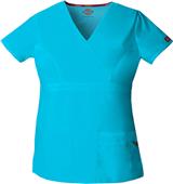 Dickies Women's Empire Waist Mock Wrap Scrub Top