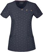 Heartsoul Be Mine Womens Mock Wrap Scrub Top