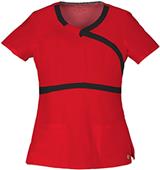 Heartsoul Womens Romance Mock Wrap Scrub Top