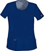 Dickies Women's Jr Fit V-Neck Knit Panel Scrub Top