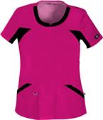 Dickies Women's Jr Fit V-Neck Knit Panel Scrub Top