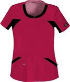Dickies Women's Jr Fit V-Neck Knit Panel Scrub Top