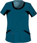 Dickies Women's Jr Fit V-Neck Knit Panel Scrub Top