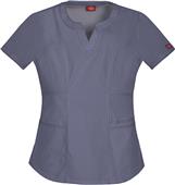 Dickies Womens Jr Fit Notched Round Neck Scrub Top
