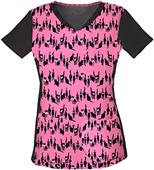 Heartsoul Womens Mr. Purr-fect V-Neck Scrub Top