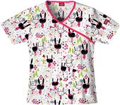 Dickies Breast Cancer Friends Mock Wrap Scrub Top