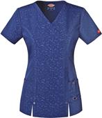 Dickies Women's Jr Fit Camo-Kazee V-Neck Scrub Top