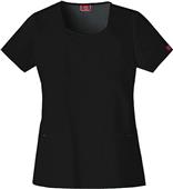 Dickies Women's Jr Fit Mock Wrap Scrub Top w/Inset Dickies Women's Jr Fit Mock Wrap Scrub Top w/Inset