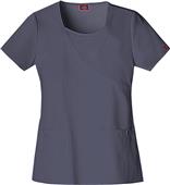 Dickies Women's Jr Fit Mock Wrap Scrub Top w/Inset Dickies Women's Jr Fit Mock Wrap Scrub Top w/Inset