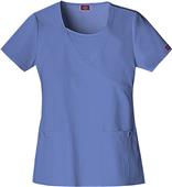 Dickies Women's Jr Fit Mock Wrap Scrub Top w/Inset