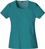 Dickies Women's Jr Fit Mock Wrap Scrub Top w/Inset Dickies Women's Jr Fit Mock Wrap Scrub Top w/Inset