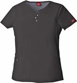 Dickies Womens Jr Fit Notched Round Neck Scrub Top