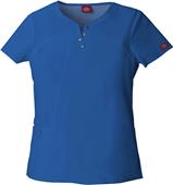 Dickies Womens Jr Fit Notched Round Neck Scrub Top